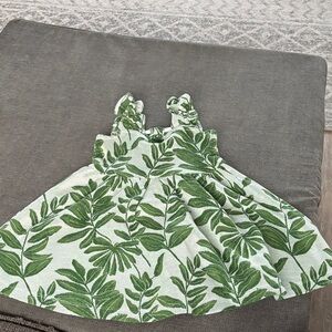 Janie and Jack Green Leaf Pattern Dress